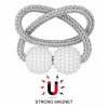 2Pcs Magnetic Braided Rope Pearl Curtain Buckle
