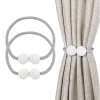 2Pcs Magnetic Braided Rope Pearl Curtain Buckle
