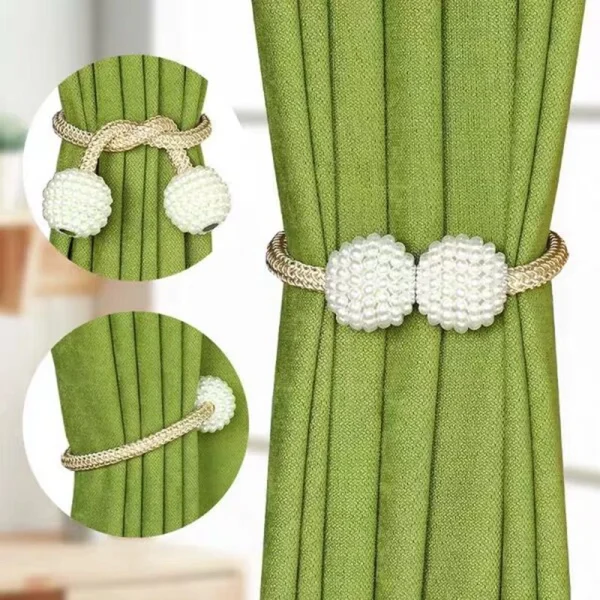 Magnetic Curtain Tiebacks Braided Buckle Clips