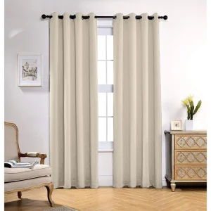 Random 135x225cm Eyelet Blackout Curtain Sandy Soil