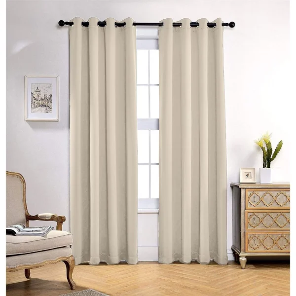Random 135x225cm Eyelet Blackout Curtain Sandy Soil