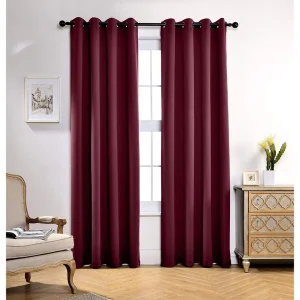 Random 135x225cm Eyelet Blackout Curtain Maroon