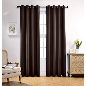 Random 135x225cm Eyelet Blackout Curtain Dark Chocolate