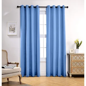 Random 135x225cm Eyelet Blackout Curtain Baby Blue