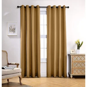 Random 135x225cm Eyelet Blackout Curtain Royal Brown