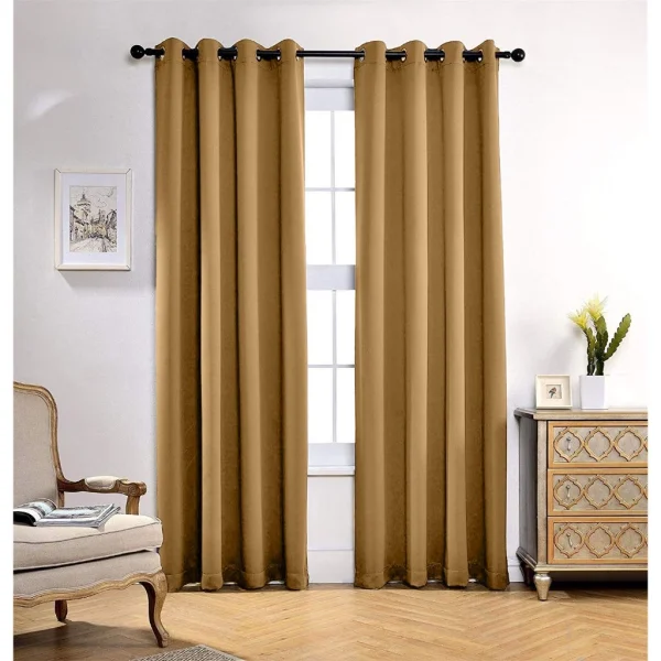 Random 135x225cm Eyelet Blackout Curtain Royal Brown