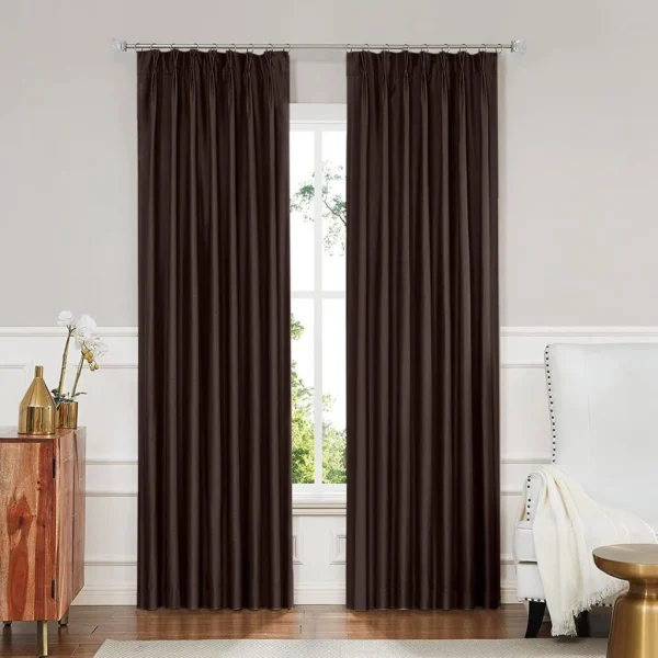 Random 135x225cm Eyelet Blackout Curtain Dark Chocolate