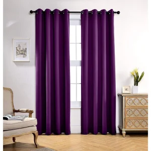 Random 135x225cm Eyelet Blackout Curtain Dark Purple