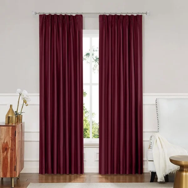 Random 135x225cm Eyelet Blackout Curtain Maroon