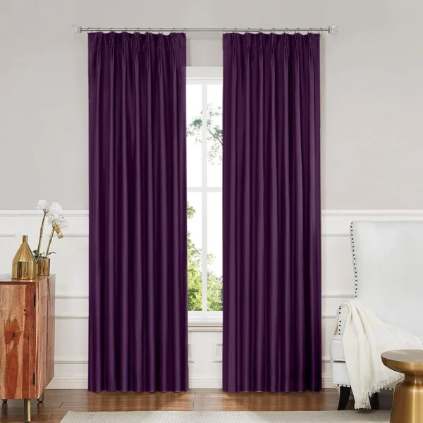 Random 135x225cm Eyelet Blackout Curtain Dark Purple