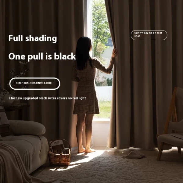my-11134207-820l7-mgouws5jtmvh67.webp Random Double Thick Blackout Curtain Hook Ring UV Sunblock W132cm H260cm