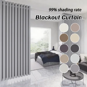 Random Double Thick Blackout Curtain Hook Ring UV Sunblock W132cm H260cm