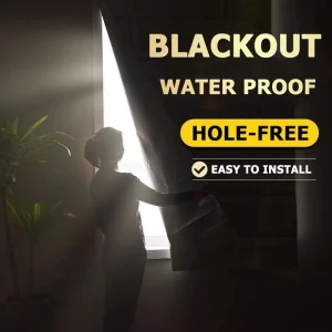 Blackout Curtain No Drill Velcro Anti UV W140cm H220cm
