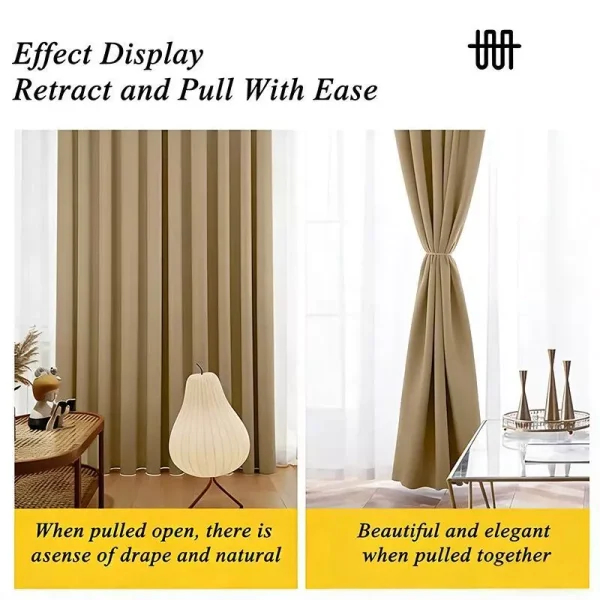 Random Premium Thick Blackout Curtain Chenille Hook W132cm H160cm