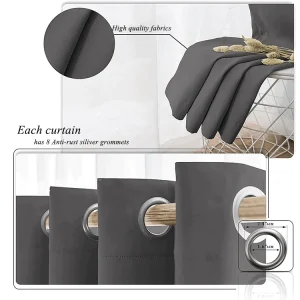 Random Blackout Curtain Hook Ring Plain W140cm H300cm