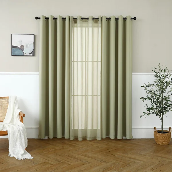 Random 140x220cm Kurtina Solid Colour Ring Curtain