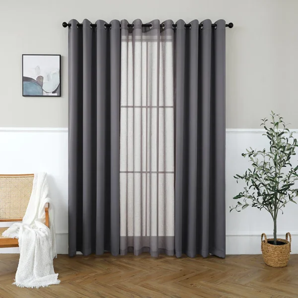 Random 140x220cm Kurtina Solid Colour Ring Curtain
