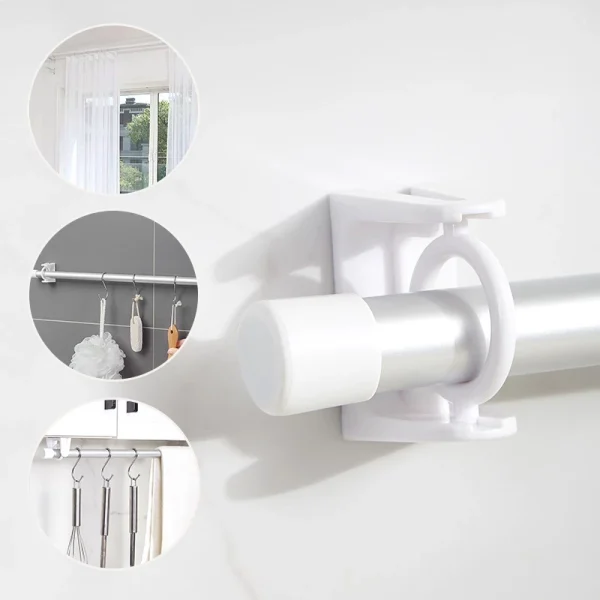 2Pcs Simple Self-Adhesive Curtain Rod Holder