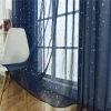 Random 100x200cm Countryside Star Semi-Transparent Curtain