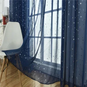 Random 100x200cm Countryside Star Semi-Transparent Curtain