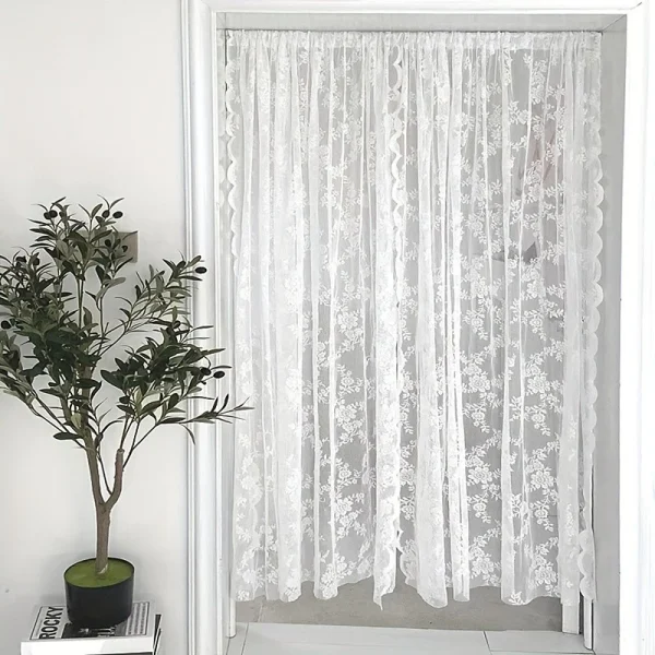 100x200cm White Lace Window Curtain