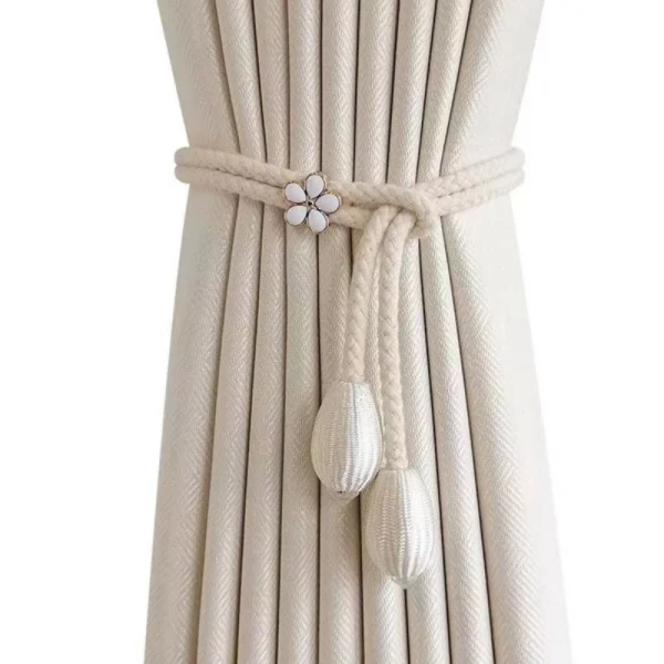1Pc Simple Pearl Strap Curtain Tie Buckle