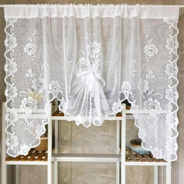100x180cm Countryside White Lace Mesh Curtain