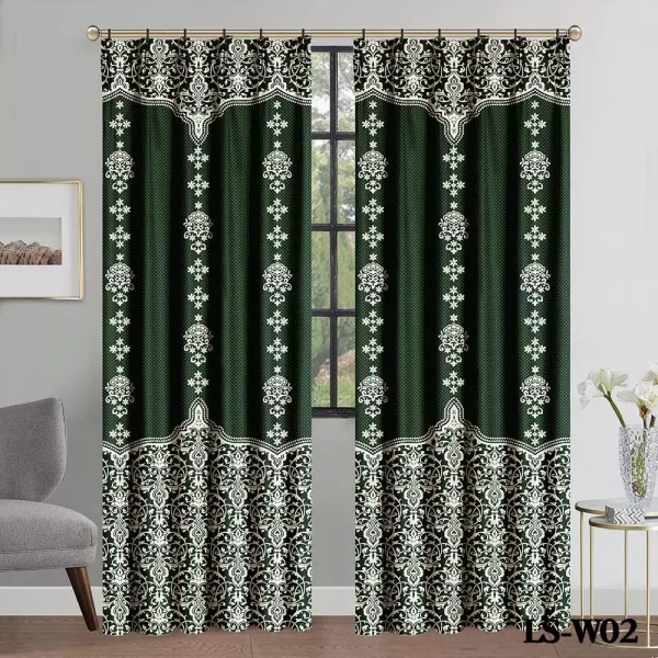Random Hook Rod Semi Blackout Curtain Floral W135cm H260cm