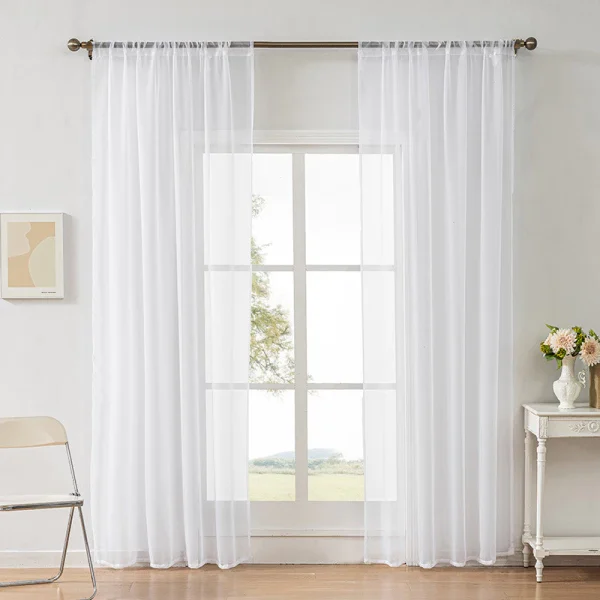 100x250cm Light Filtering Voile Window Curtain