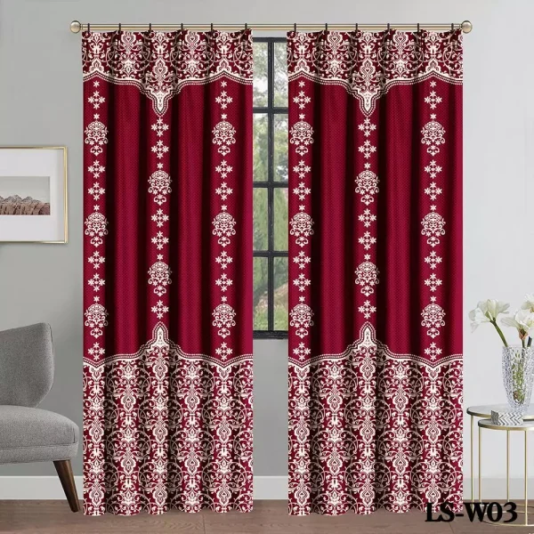 Random Hook Rod Semi Blackout Curtain Floral W135cm H260cm