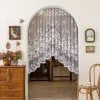 160x100cm Elegant White Lace Floral Curtain