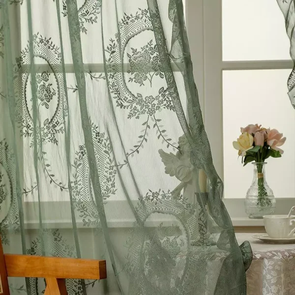 140x200cm French Lace Semi-Blackout Curtain