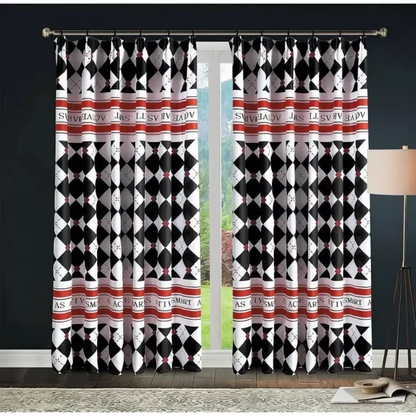 Random Thick Semi Blackout Door Curtain W140cm H300cm